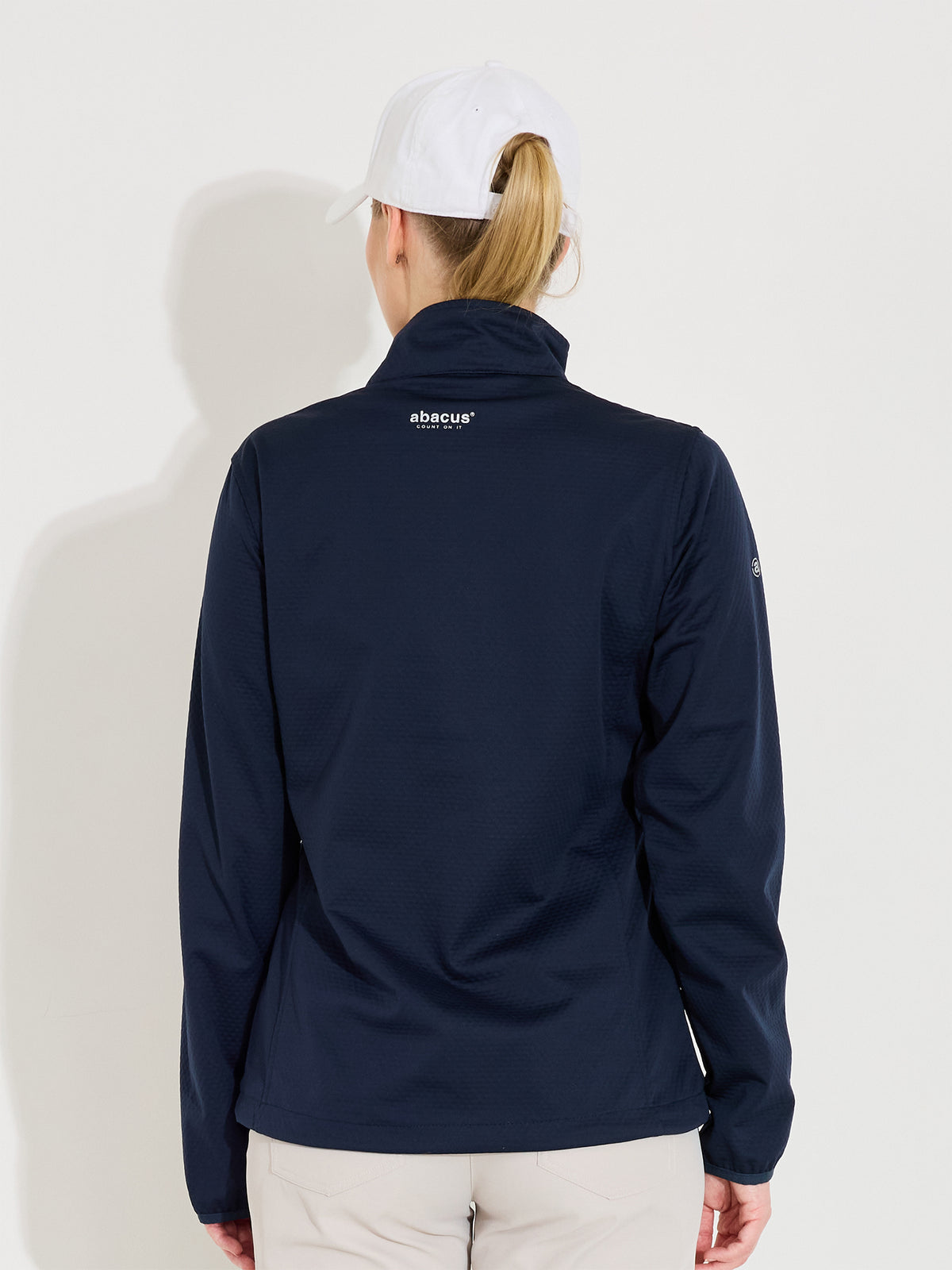 abacus Damen Lytham Softshell-Jacke in Navy, Nahaufnahme hinten