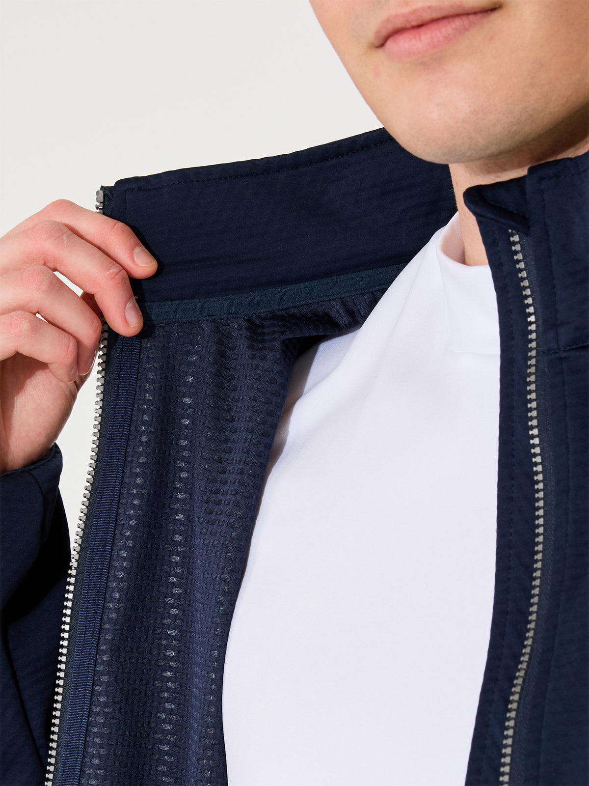 abacus Herren Lytham Softshell-Jacke in Navy, Detail