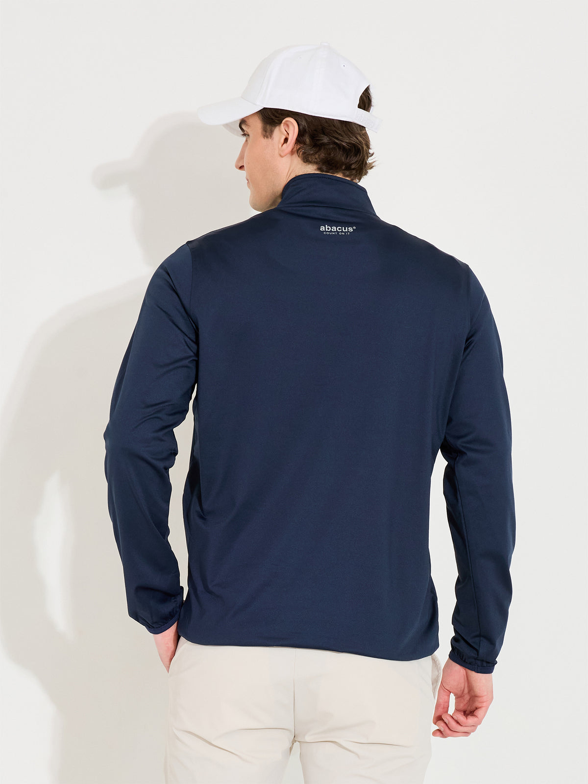 abacus Herren Cradoc Halfzip-Fleece in Navy, Nahaufnahme hinten